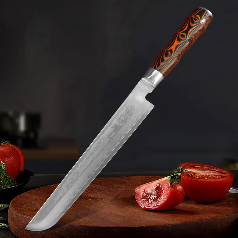 Japanese Knife Sashimi Salmon Sushi Knife Damascus Steel Blade Fish Filleting Cooking Knife Chef Meat Cleaver