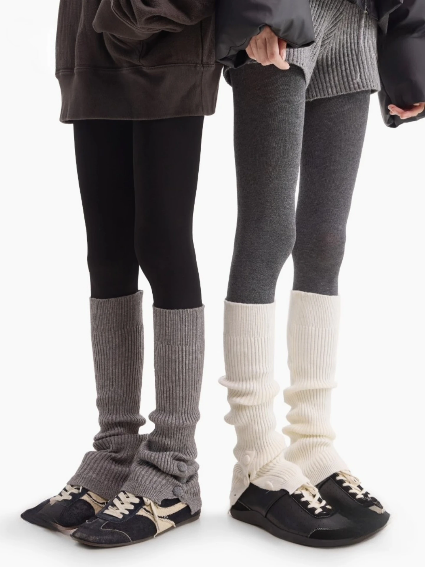 

Трикотажные леггинсы Thiened для женщин на осень-зиму, с дизайнерским разрезом на пуговицах, утягивающие, корректирующие фигуру, трикотажные, до щиколотки, с эффектом утяжки ног