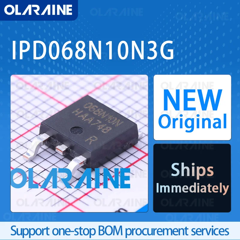 

5/10/100Pcs IPD068N10N3G DPAK-3 (TO-252-3) original ic chip MOSFET RoHS N-Channel 1 Channel Vds-100 V Id-90 A