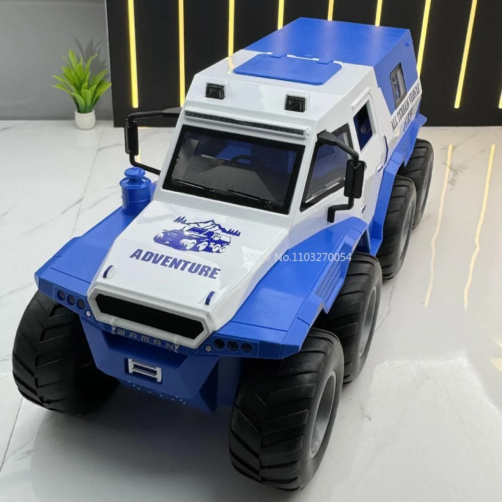 1/24 Russian Avtoros Shaman 8*8 Toys Car Model Alloy Diecasts With Light Sound Pull Back Off-Road Vehicle For Boy Birthday Gifts