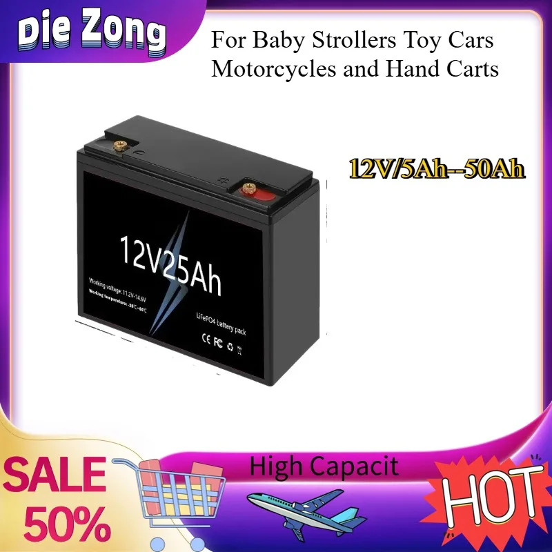 

Batería iones de litio LiFePO4 de 12V, 50Ah-20Ah, para cochecitos bebé, coches juguete, motocicletas carritos mano