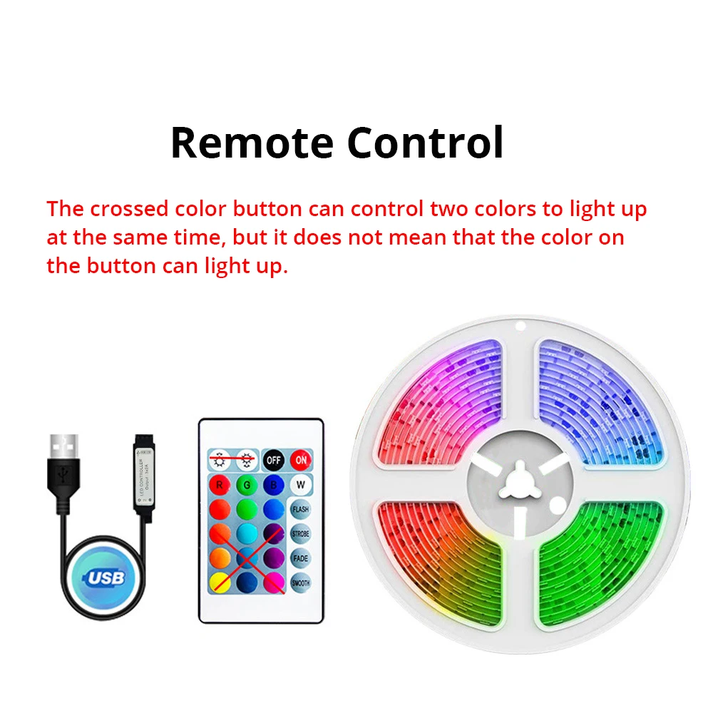 10M USB 2835 HA CONDOTTO LA Luce di Striscia RGB Luci di Controllo Remoto Lampada Flessibile Nastro Nastro TV Desktop Schermo Retroilluminazione Diodo Nastro