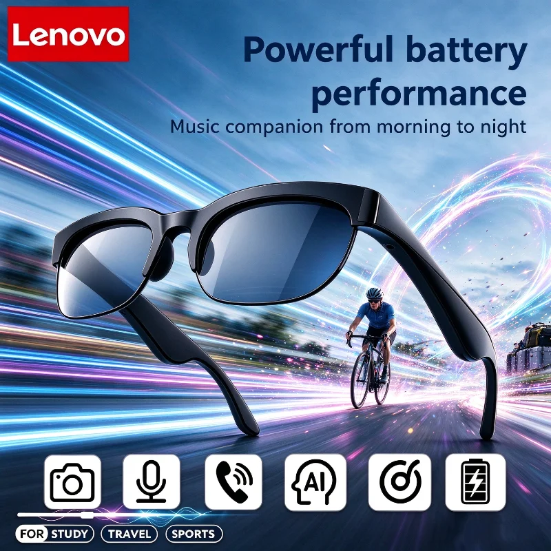 Lenovo 8K AI Smart Glasses AI Translation HD Hands-Free Calling AI Chat Logging Music Playback 8K Smart Motorcycle Glasses