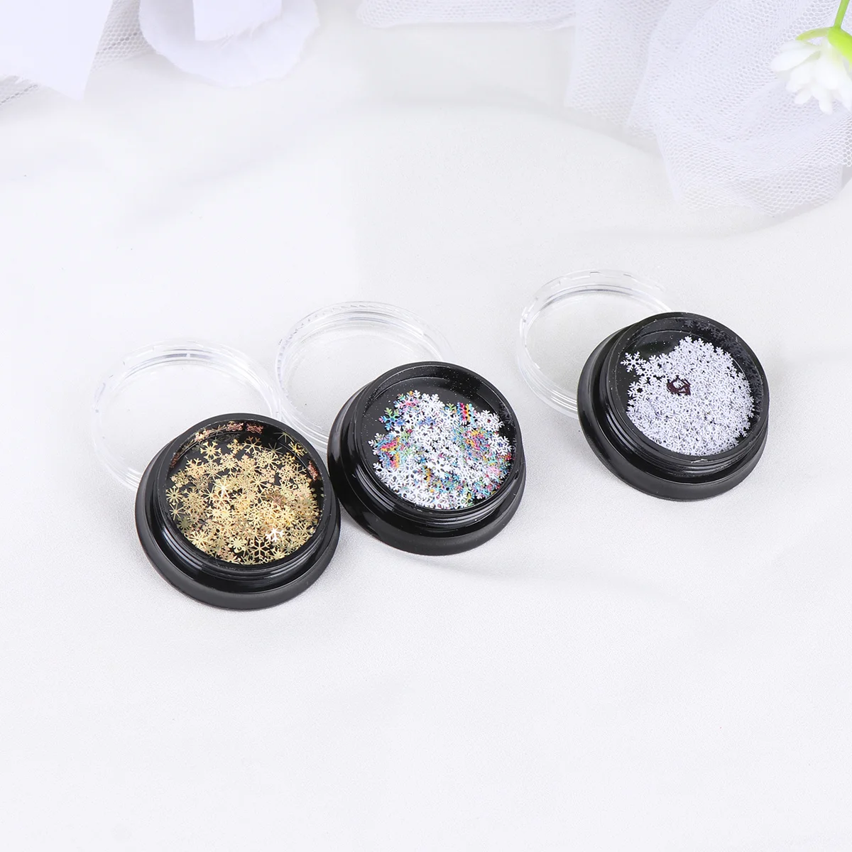 

3 коробки, красочные снежинки, блестки для ногтей, рождественская вечеринка, сделай сам, наклейки для дизайна ногтей, маникюрные наклейки, домашние наклейки