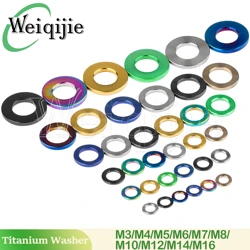Weiqijie Titanium Washer DIN912 M3 M4 M5 M6 M7 M8 M10 M12 M14 for Motorcycle Bicycle Flat Gasket