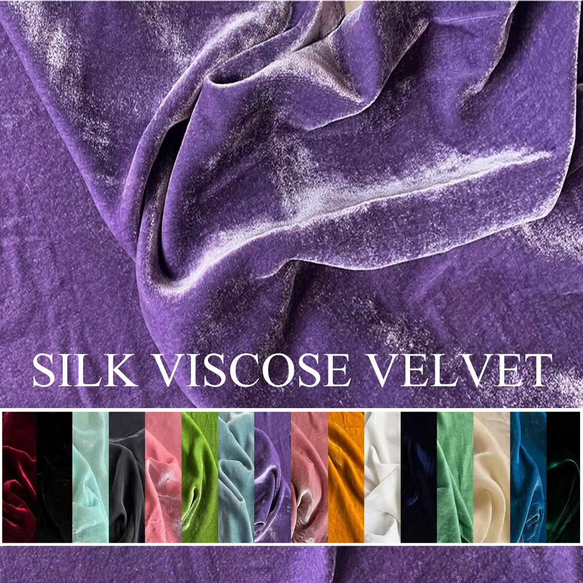 55'' breiter Seidensamtstoff, elegante Abendkleider, Material Velours, Seide, Viskose, gemischt