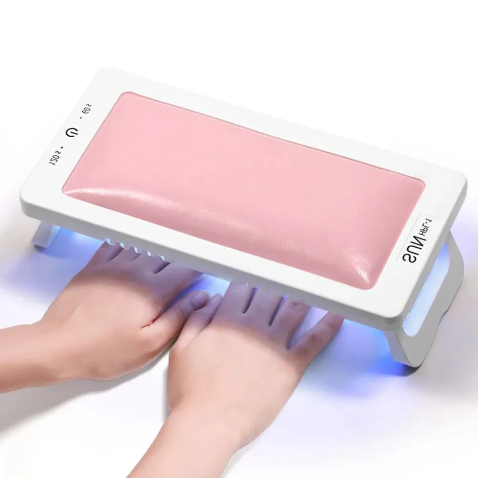 LINMANDA UV Led Nail Lamp With Leather Hand Pad Foldable Drying Lamp Home Use Nail Lamp For Drying Polish Varnish With USB Cable