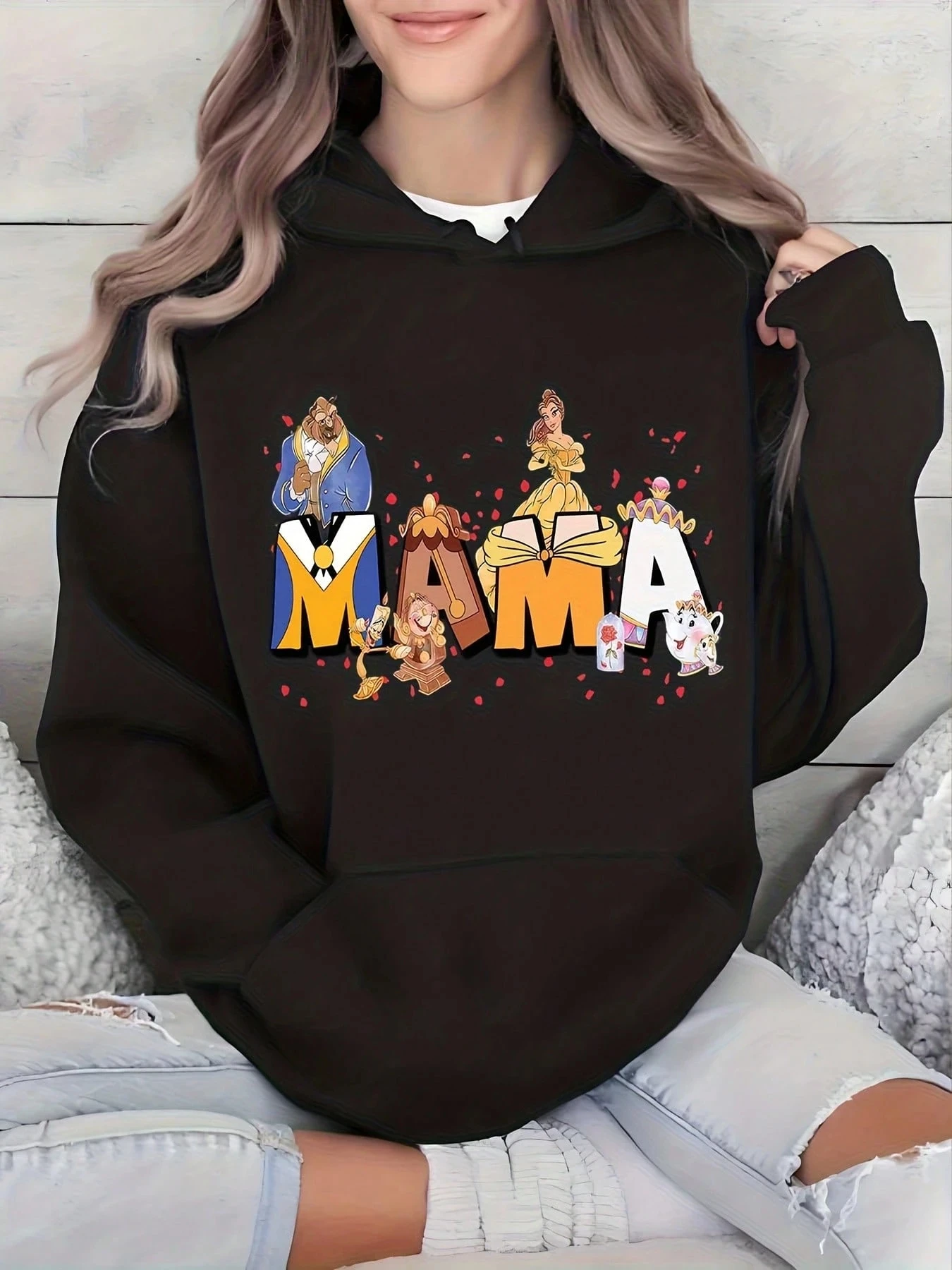 

Женская толстовка с капюшоном «Красавица и чудовище» от Disney — унисекс, осенне-зимняя флисовая толстовка с капюшоном для повседневного ношения на открытом воздухе, для любого случая