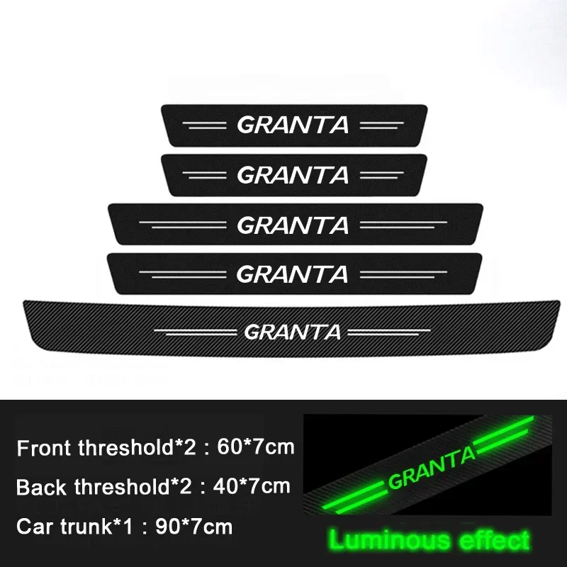 Luminous Tape Car Door Threshold Sill Protector Plate for LADA Granta Logo Niva X Ray Vesta Rear Trunk Tail Guards Bumper Strips