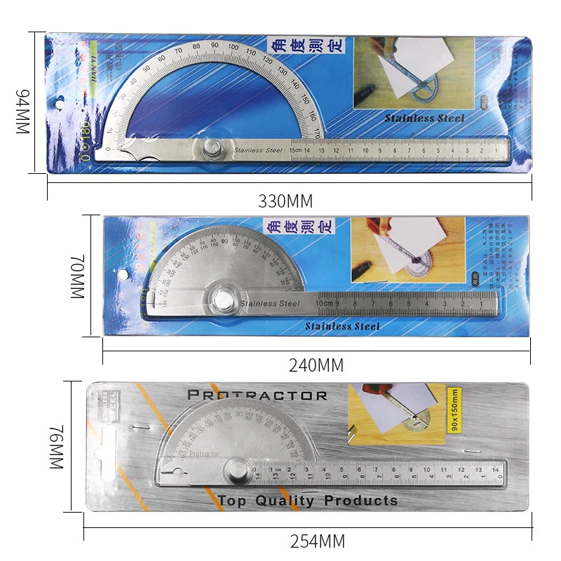 Stainless Steel 180 Degree Protractor Metal Angle Ruler professional Meter Ruler Gauge Finder Goniometer Conveyor Tool