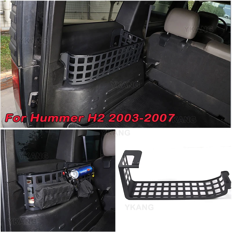 For Hummer H2 2003-2007 Aluminum Alloy Car Trunk Storage Baskets On Both Sides Of The Fence Multi-Function Organizer Accessories
