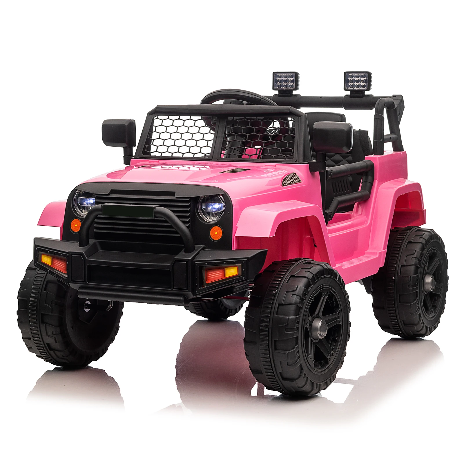 LEADZM-Jeep Touriste avec Télécommande, Rose, 12V, 4,5 A, h, 2.4G