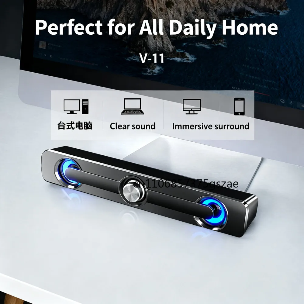 Sound Bar Bluetooth USB Wired Speakers Bar Stereo Speaker For Projector PC Laptop Phone Computer 3.5mm Aux Speaker view 4