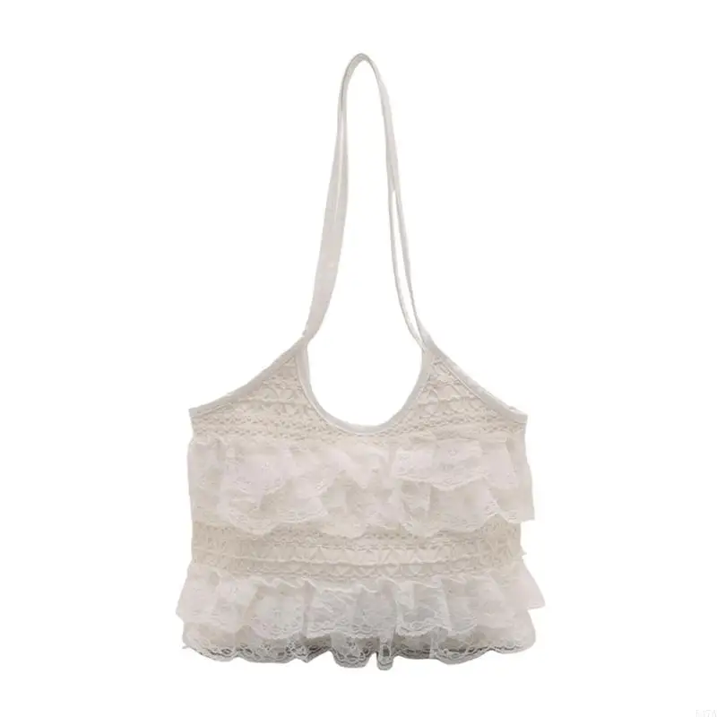 

Fashionable Underarm Bag Lightweight Lace Mesh Detailing Comfortable Strap Spacious Interior Shoulder Bag 547A