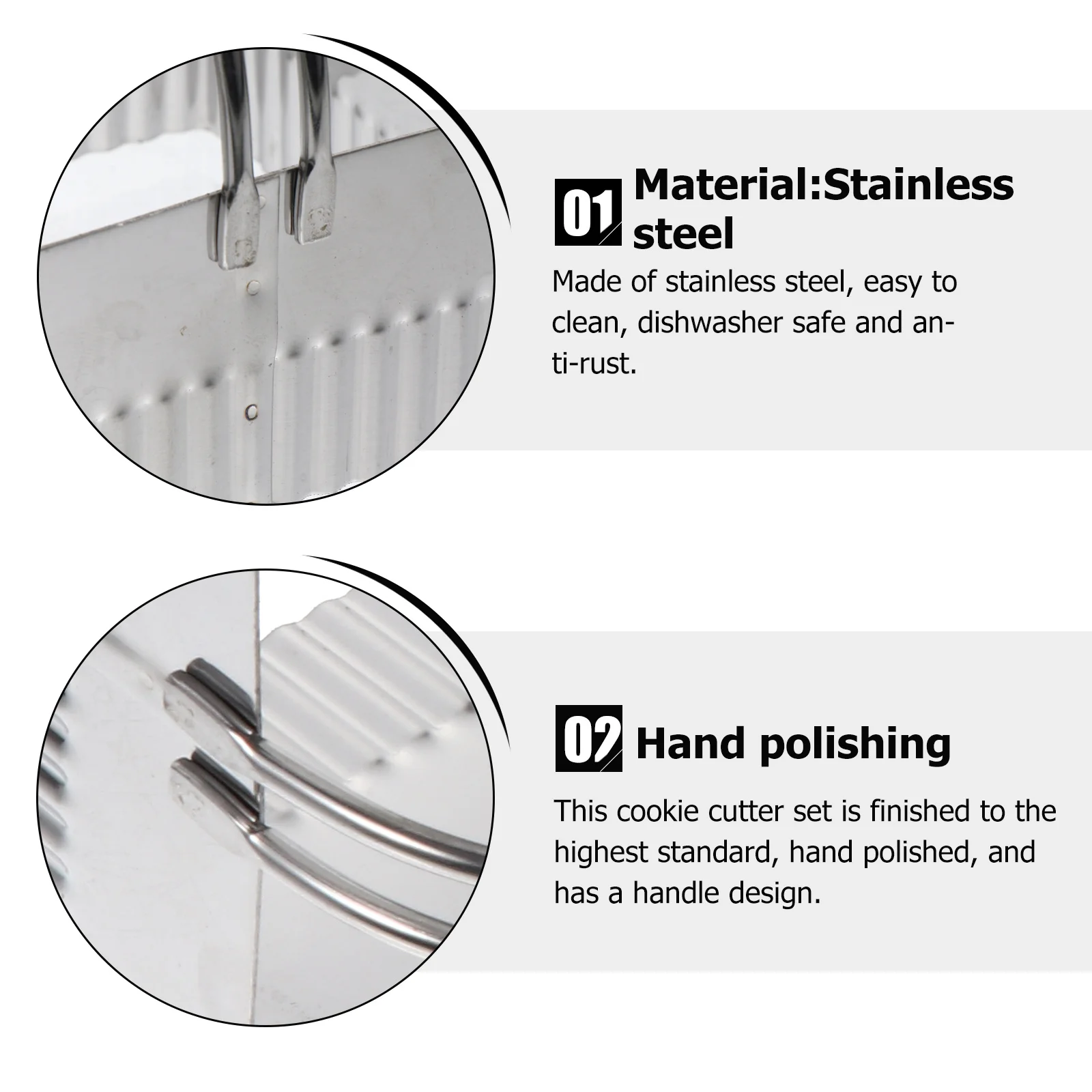 

5Pcs Professional Baking Tools Stainless Steel Cookie Cutters High Quality Material Flat Bottom Design Cookie Cutter