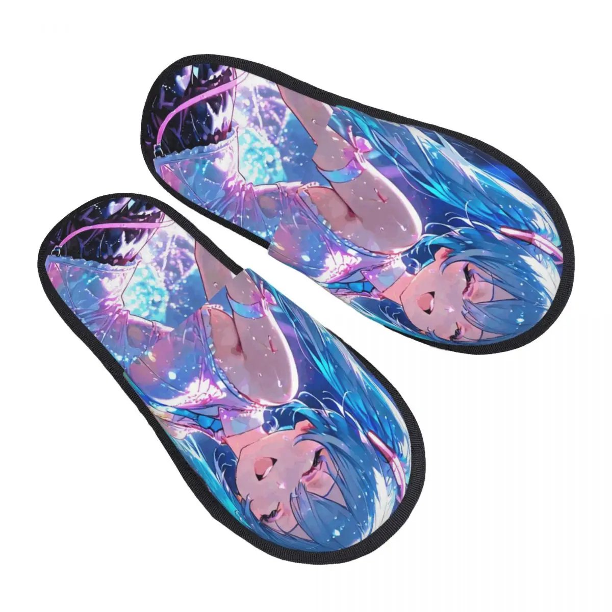 

Custom Popular H-Hatsuned M-Mikus House Slippers Women Comfy Memory Foam Comic Slip On Hotel Slipper Shoes