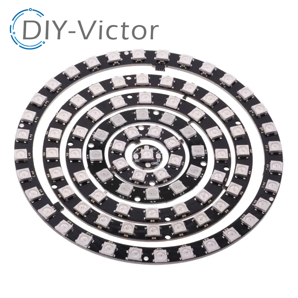 1Bit 3 4Bit 7Bit 8Bit 12Bit 16Bit 24Bit 32 64 bity WS2812 5050 RGB LED pierścień + zintegrowany sterownik moduł kontrolera dla Arduino DIY
