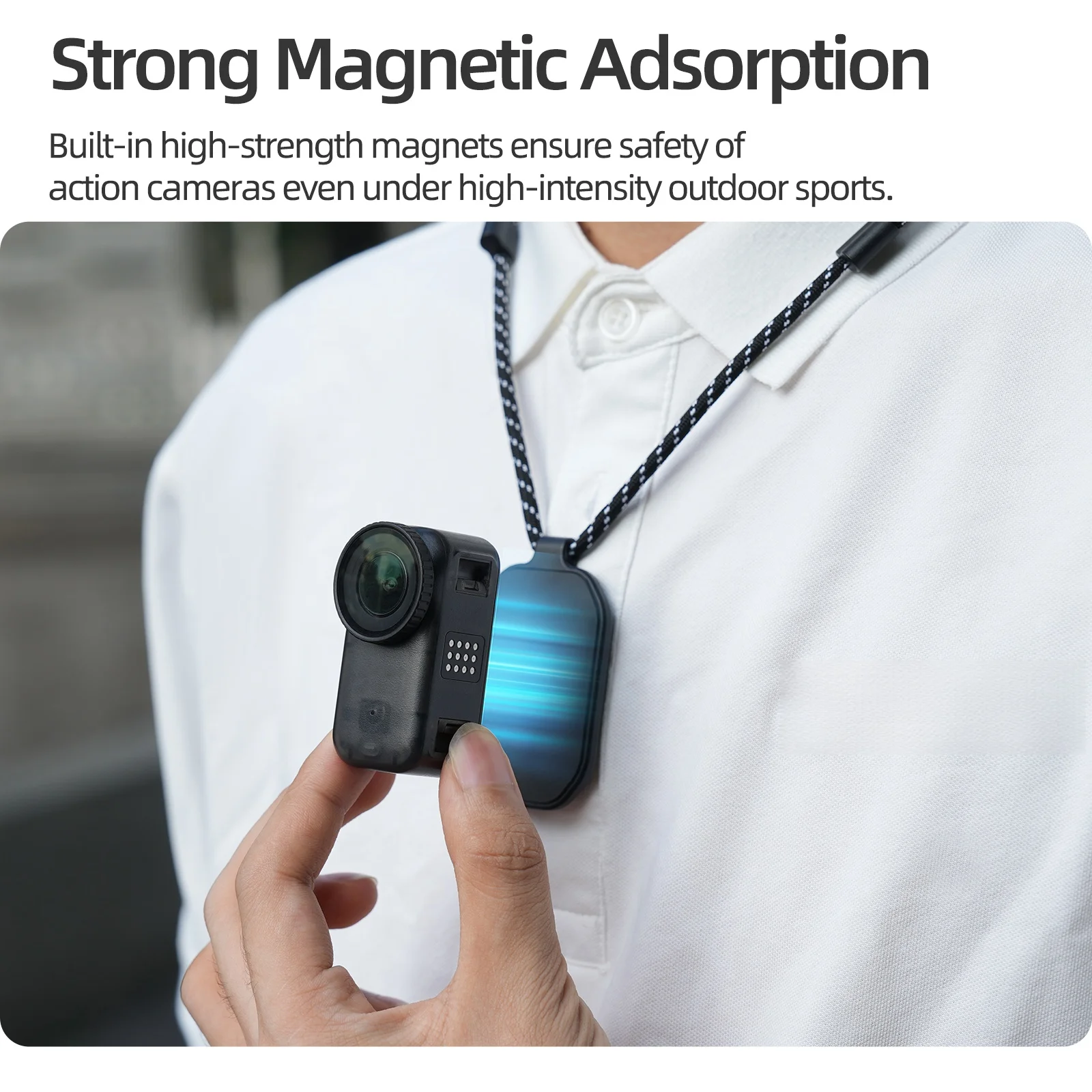 ل DJI OSMO نانو المغناطيسي الرقبة حزام جبل ل Insta360 GO 3/3S/Mic AIR الشخص الأول اطلاق النار متوافق مع ميكروفون الرقبة جبل