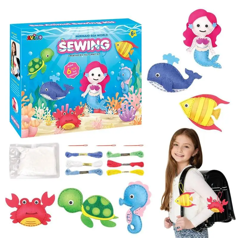 Naaisets voor kinderen Arts Crafts Mini Sew Craft Kit Eerste naaiset voor beginners DIY-naaisets van knuffelpop Meisjesspeelgoed