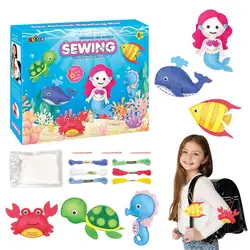 Kit da cucito per bambini Arti e mestieri Mini Kit da cucito per artigianato Primo kit da cucito per principianti Kit da cucito fai-da-te di bambole di peluche Giocattoli per ragazze