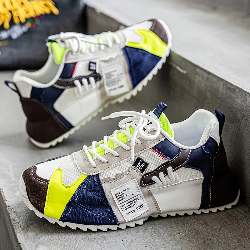 

Men's Fashionable Casual Running Shoes Spring New Thick-Soled Height-Increasing Personality Street Outdoor Tennis Training Shoes