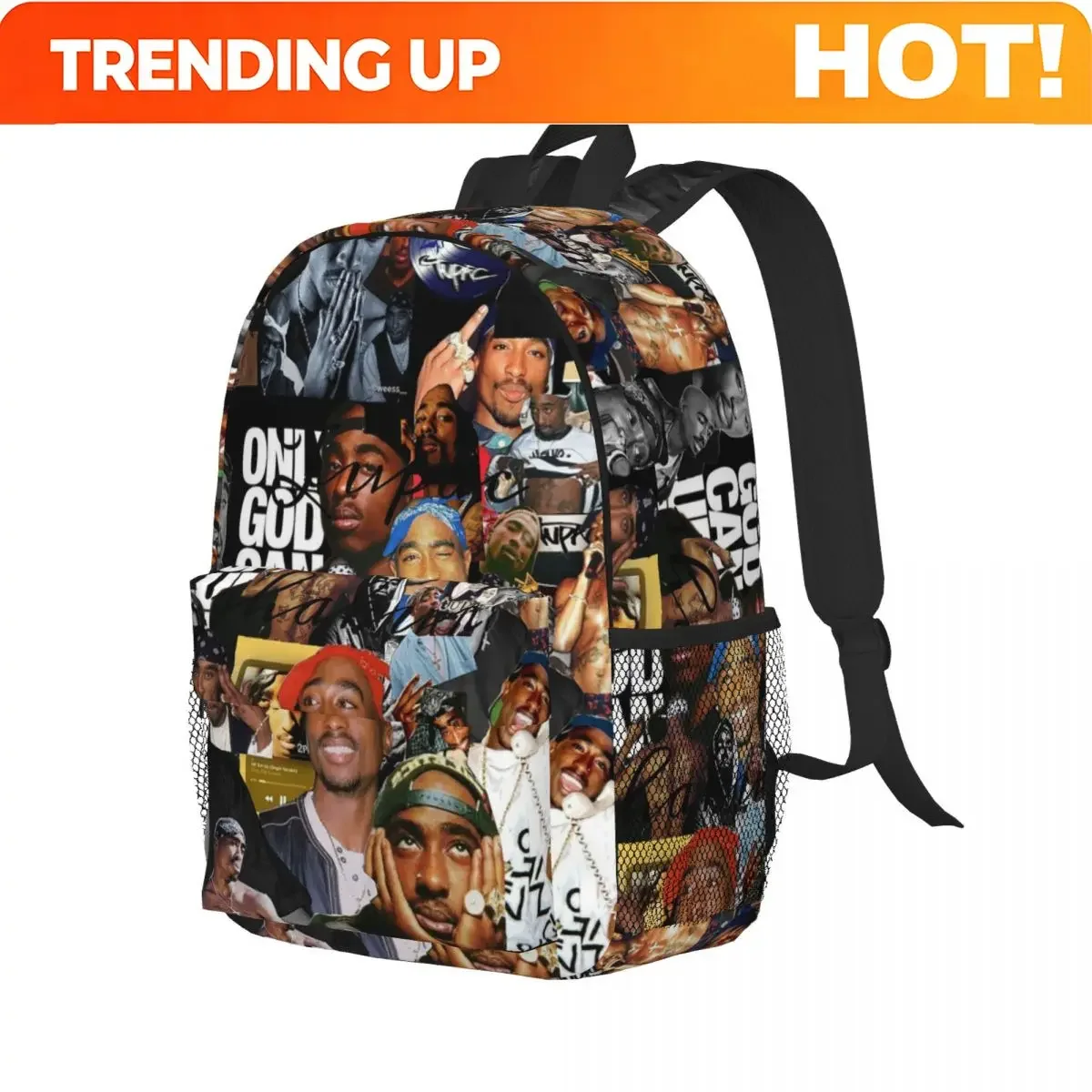 Custom Bag Tupac 2pac King Of Rap 90's Backpack Student Boys Girls BookBag Kids School Bag Computer Shoulder Bags For Men Women