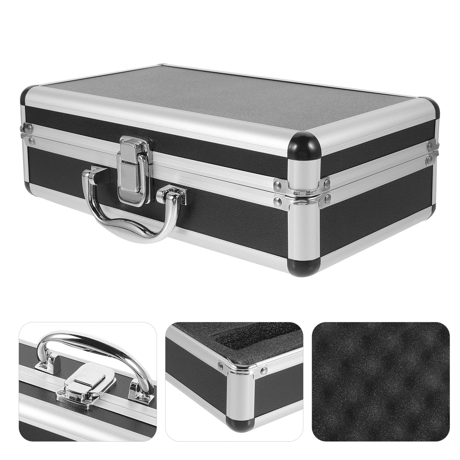 Microphone Storage Case with Handle Portable Mic Case for Handheld Mics Receivers Transmitters Lavaliers Audio Cables