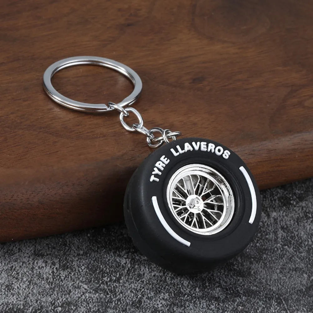 Cool 3D Tire Keychain Realistic Versatile Car Wheel Pendant Metal Rubber Lightweight Racing Tire Pendant Keys,Backpack Ornaments