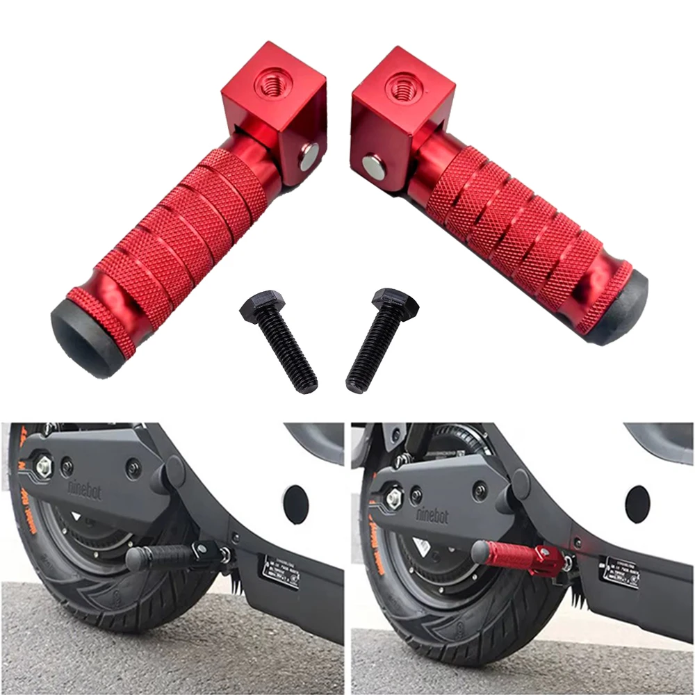 M8 Screw Motorcycle Rear Footrest Pedal Modification Aluminium Alloy Foldable Back Footpegs Off Road Vehicle Bicycle Universal