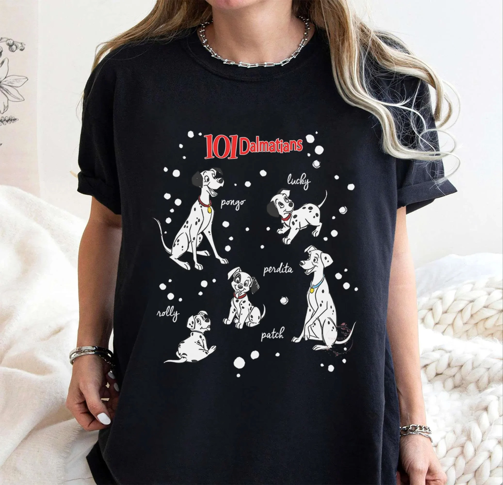 ريترو 101 جرو الدلماسي اسم تي شيرت ، لطيف ديزني الكلب عاشق تي شيرت ، ديزني العالم تي شيرت ، ديزني بارك الأسرة السفر تي شيرت #6