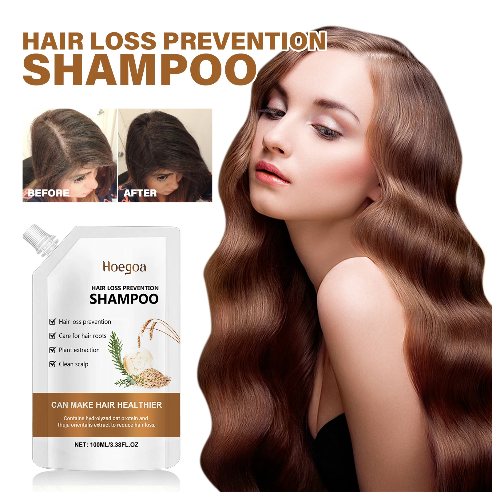 Dense Hair Shampoo Regrowth Treatment Repair Damaged Thicken Oil Control Antipruritic Moisturize Smooth Prevent Baldness Shampoo