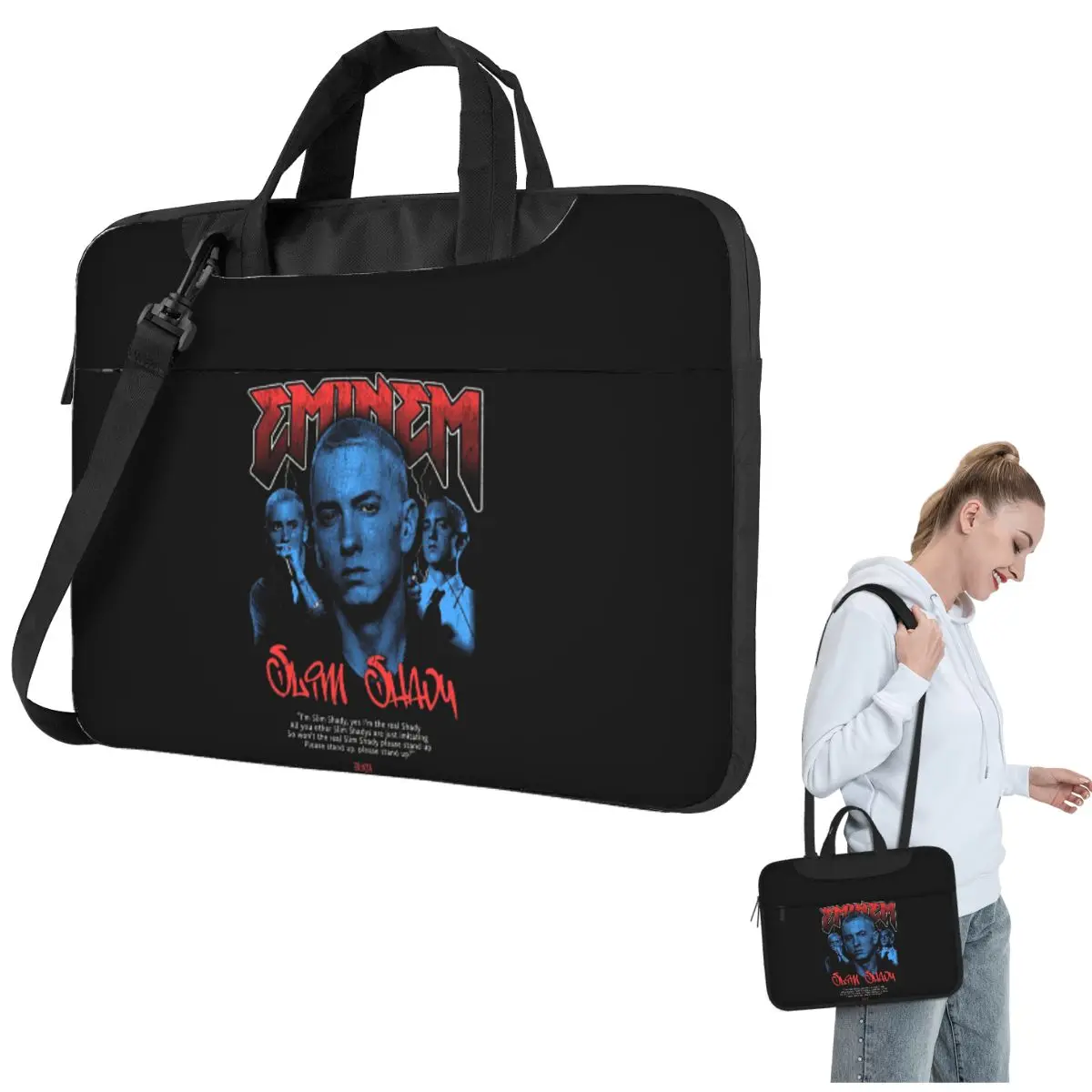 

Design Eminem Crossbody Laptop Bag Case Computer Bag Resistant Protective Notebook Pouch for Lenovo