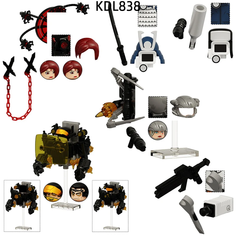 KDL838 Skibidi Samurai Восточная Европа Техническое обслуживание Камератор Герцогиня Спецназ Человек Gman Модель туалета Блоки MOC Кирпичи