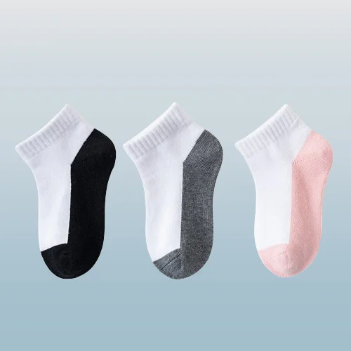 New 5/10 Pairs White Children's Student Socks Cotton Boys And Girls Short Socks Solid Color Matching Sports Children's Socks