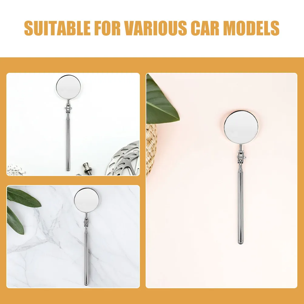 2Pcs Automotive Inspection Mirror Telescopic Foldable High Definition Undercarriage Tool Vehicle Chassis Checks Mechanic