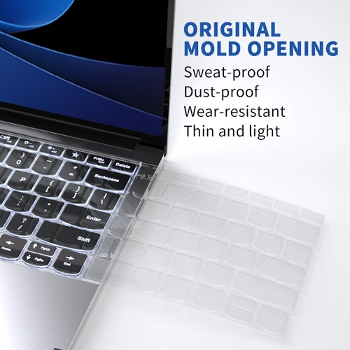 Imagen 2 del producto Funda de portátil 3 en 1 para Lenovo IdeaPad Slim 5 2025/2024, carcasa dura transparente esmerilada de 14/16 pulgadas, Protector de pantalla de teclado de TPU