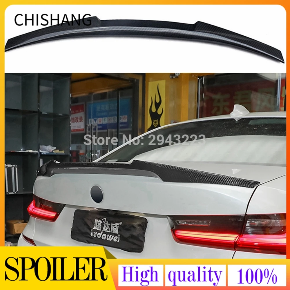 

For BMW 3 Series G20 330i 340i Spoiler 2019+ P/M4 Style High Quality Carbon Fiber Rear Trunk Roof Spoiler Wing Car Styling