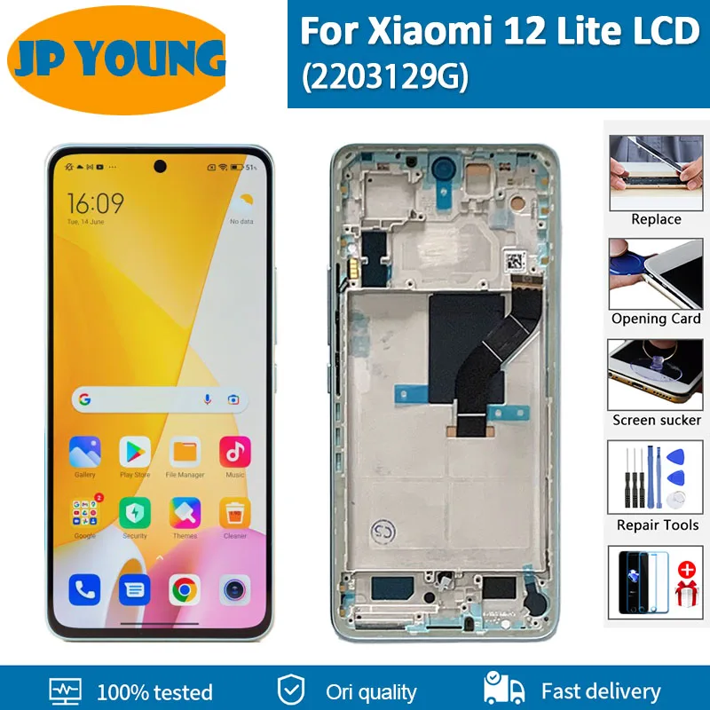 

AMOLED 6.55" For Xiaomi 12 Lite LCD Screen Touch Panel Digitizer Assembly For xiaomi 12lite 2203129G LCD Display Replacement