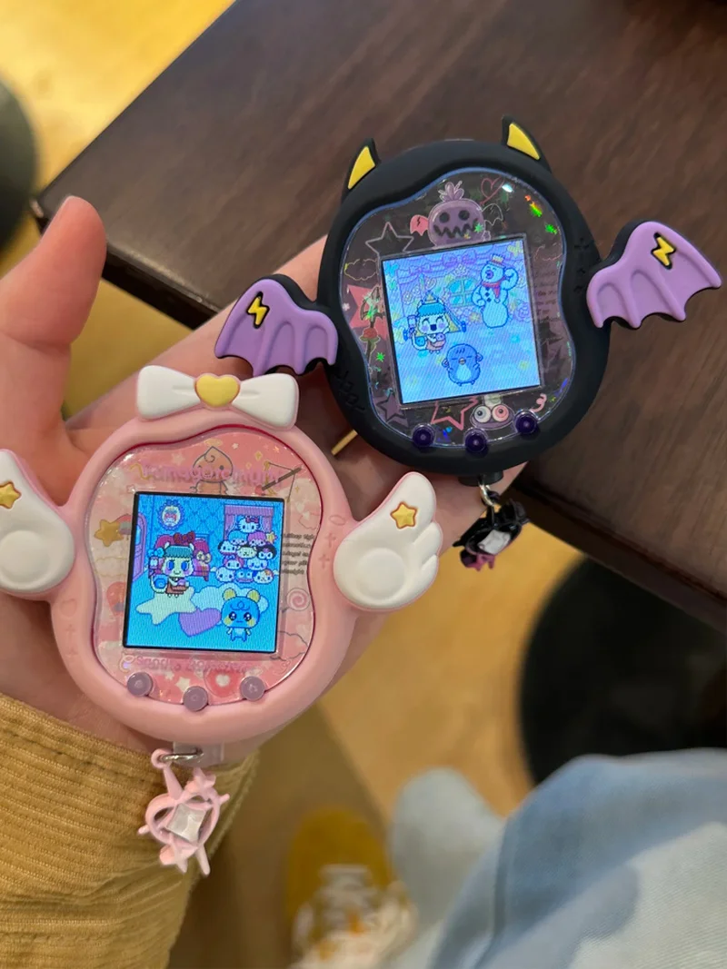 

new Cute In Stock Anime Angel &Little Devil Series Tamagotchi Uni Universal Silicone Case Cover With Faceplate Paper Dust Plug