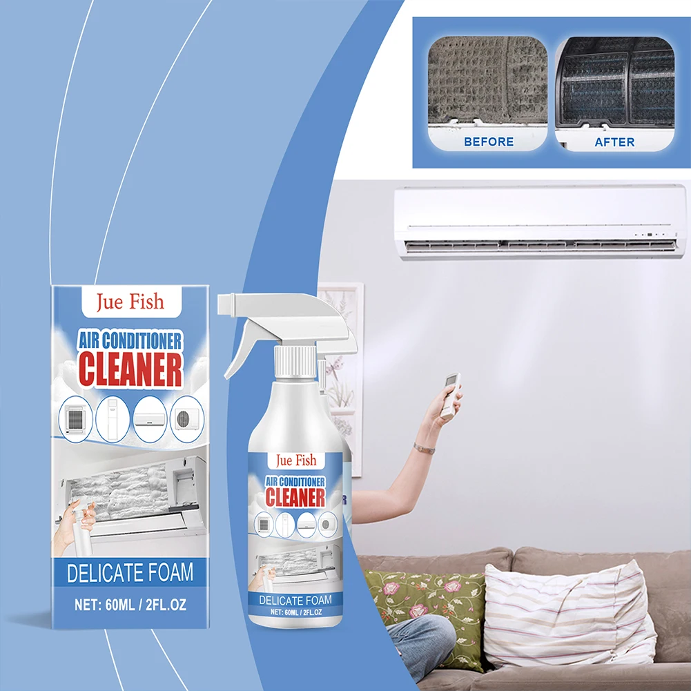60ml Air  Bubble Cleaner Spray No Rinse Evaporator  Foam Coil Cleaner Multipurpose Home Office Household