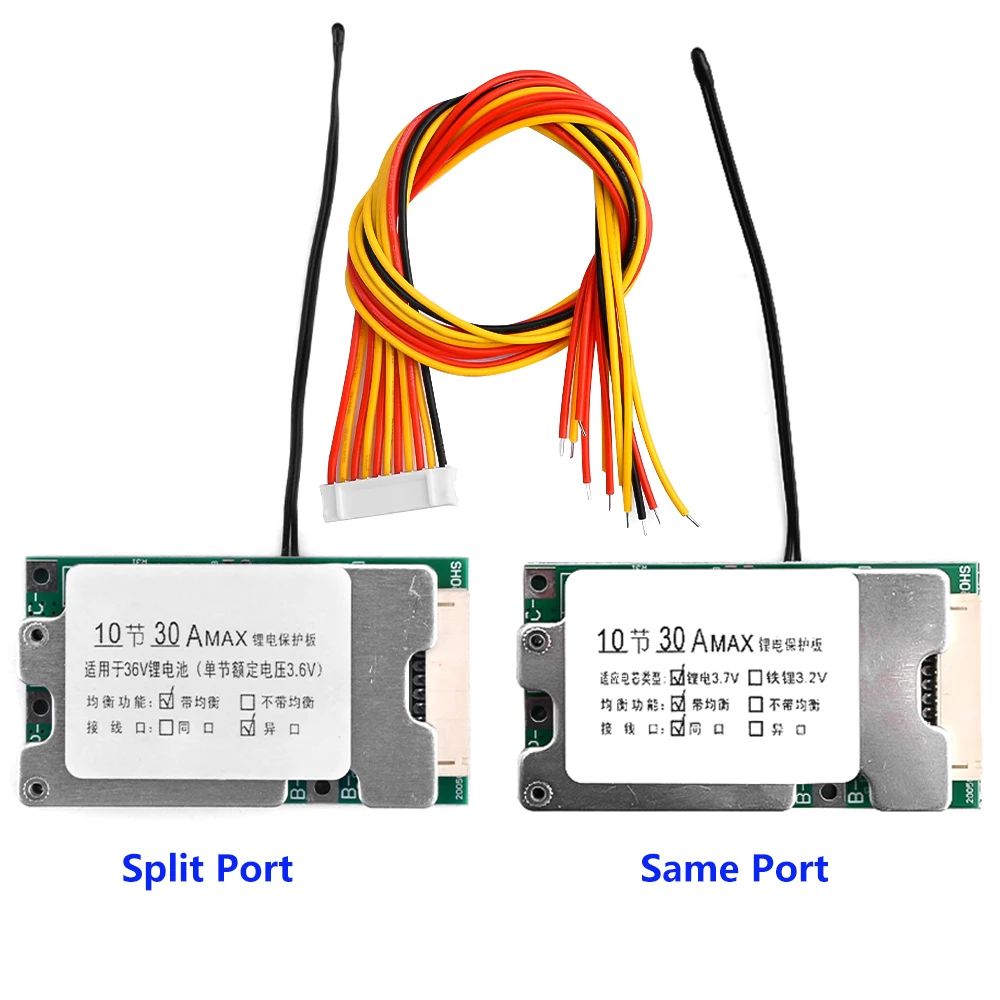 10S 36V 30A Lithium Battery Charge Board BMS PCB 18650 Battery Balanced Protection Board Li-ion Cell Balancer for Electric Car