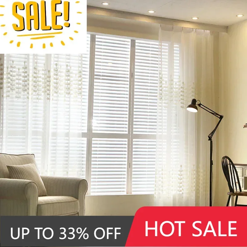 

Custom Embroidered Window Screens White Curtains Custom Simple Modern Bay Window Screen Curtains Finished Bedroom Balcony