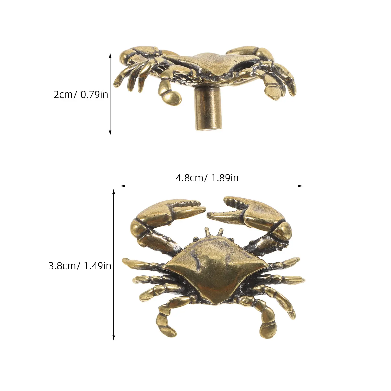 Brass Crab Door Handles Nautical Cabinet Pulls Marine Style Drawer Pulls Unique Ocean Inspired Decor Retro Single Hole Knobs