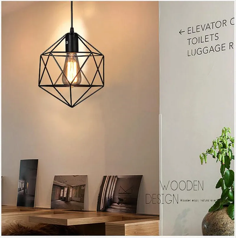 Retro Industrial Style Simple Modern Iron Chandelier Led Diamond Chandelier Creative Personality Dining Room Living Room Lamp