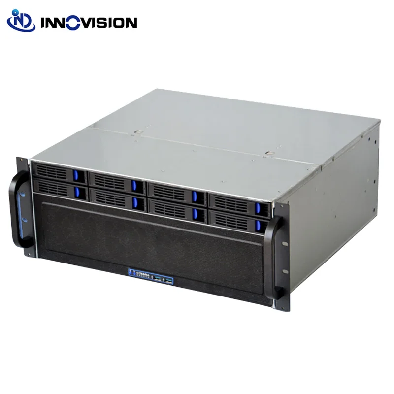 Compact 4U Server chassis, 400mm depth 8 hot - swappable hard drive bays support max EATX motherboard 4u case