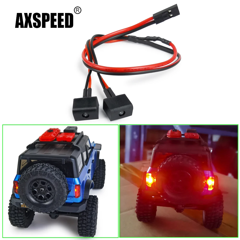 AXSPEED 1 zestaw tylne światło dla Axial SCX24 AXI00006 Bronco 1/24 gąsienica RC części zamienne do samochodów akcesoria