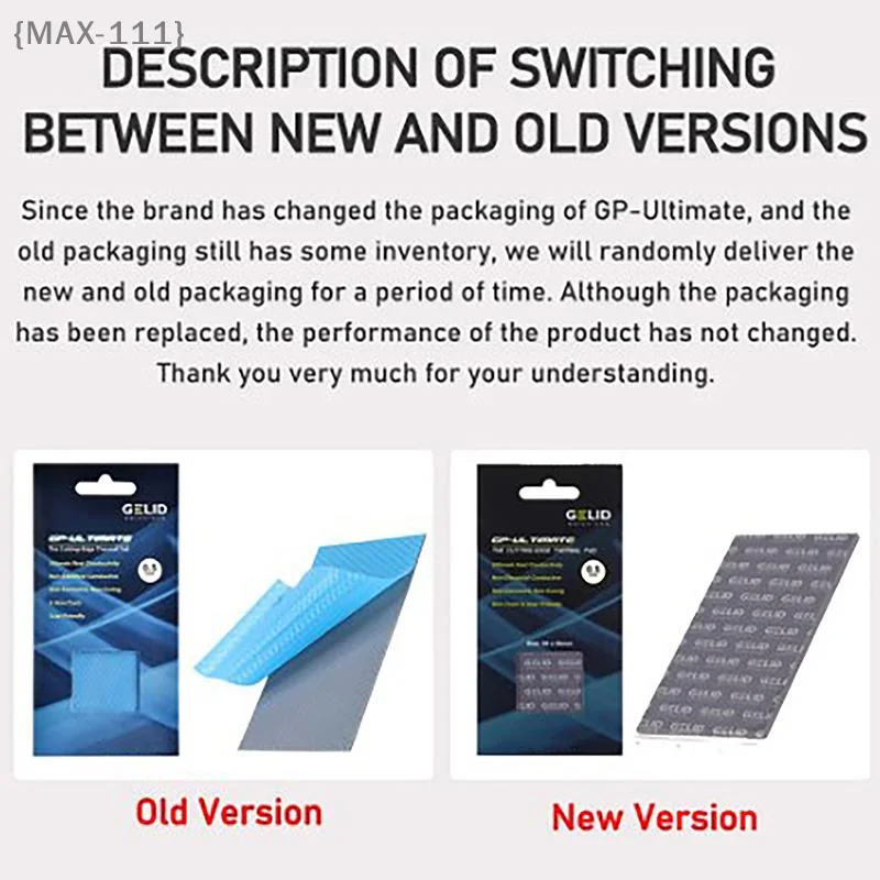 【MAX-111】GELID  15W/MK Thermal Pad CPU/GPU Graphics Motherboard Silicone Grease Pad Heat Dissipation Silicone Pad【W1】