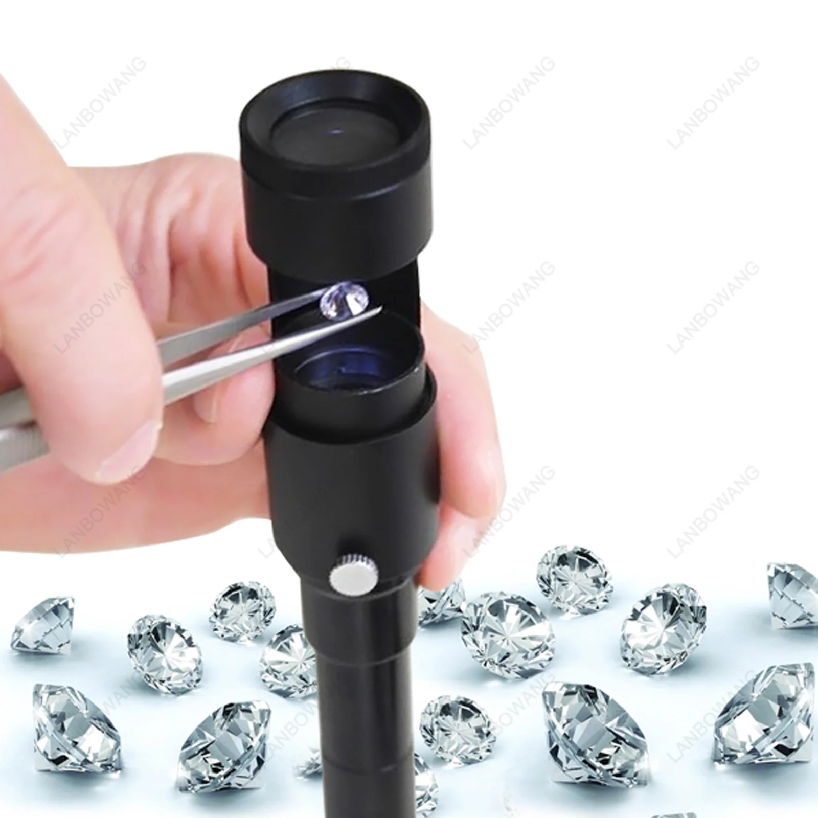 80mm Gemstone Polariscope Metal Body Optical Glass Filter Portable Diamond Moissanite Testing Identification Tool