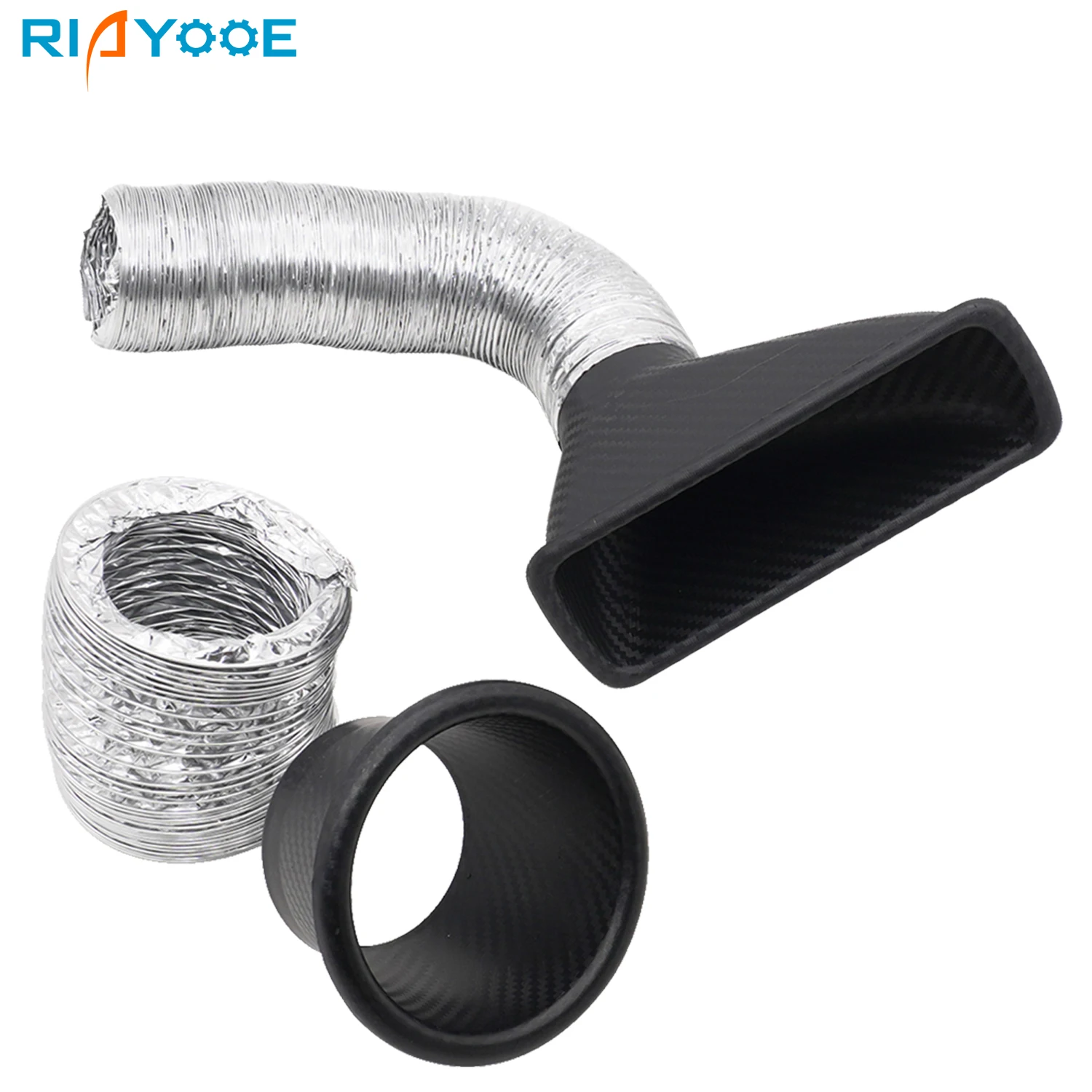 

Универсальный автомобильный передний бампер, комплект впускного шланга турбины из АБС-пластика, воздушная воронка, вид из углеродного волокна, входная турбонаддувная трубка, аксессуары