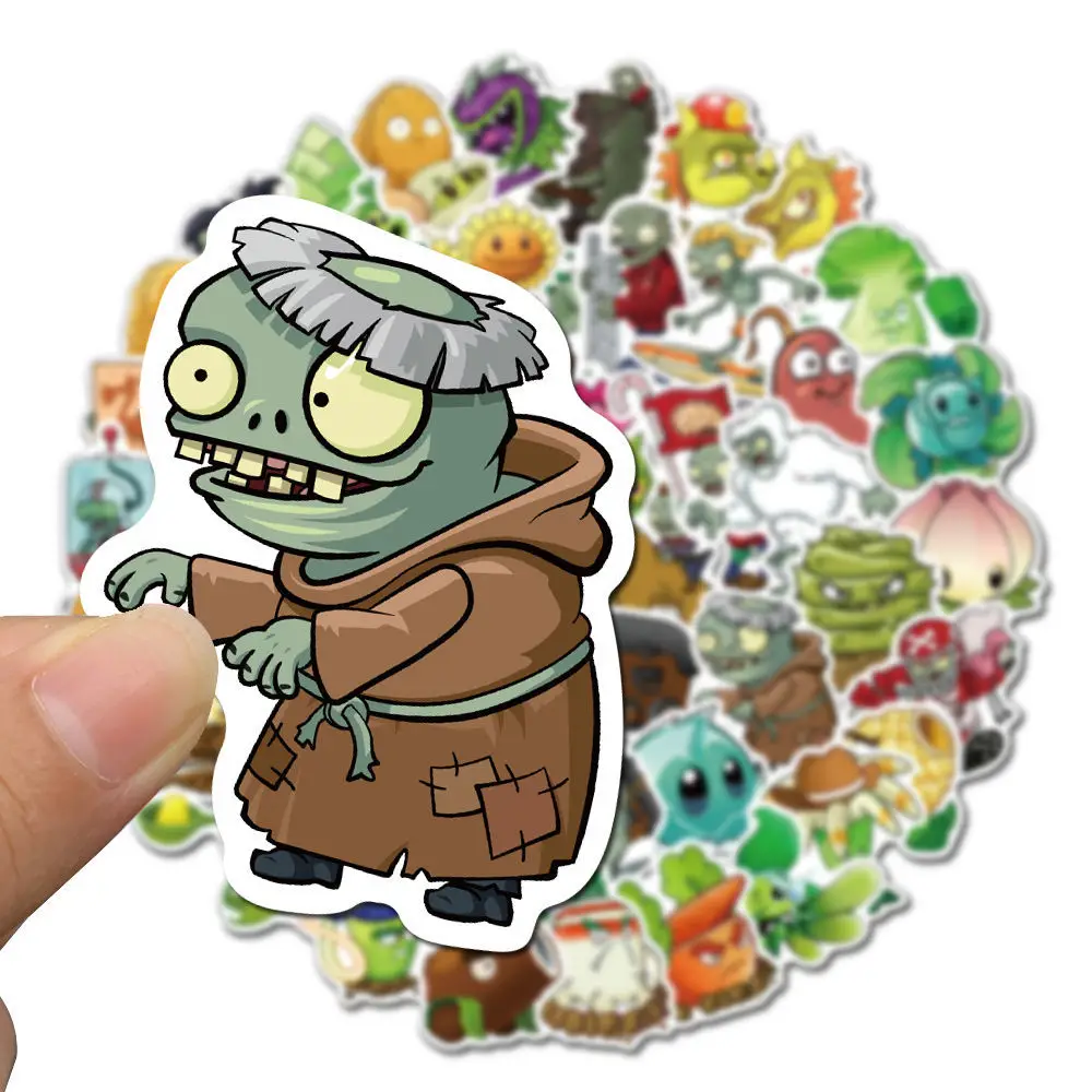 50 Non-repetitive Game Plants Vs. Zombies Series Stickers Mobile Phone Case Notebook Water Cup Decoration Stickers